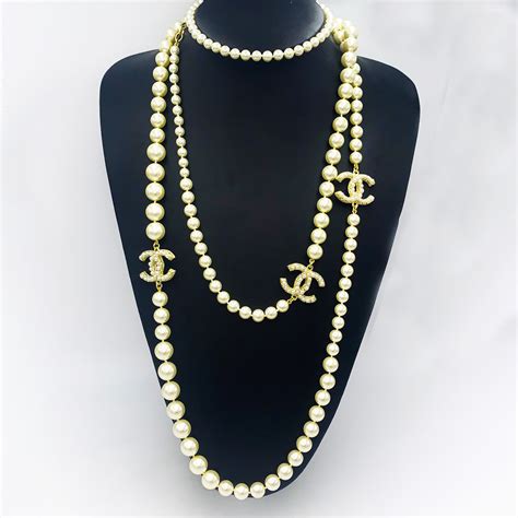 chanel inspired bead necklace|authentic Chanel necklace.